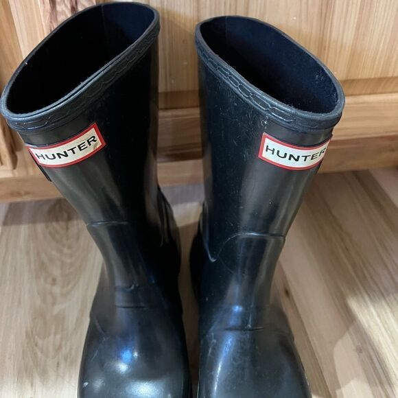 Hunter Black Rubber Boots Size 5M/6F - Picture 3 of 5